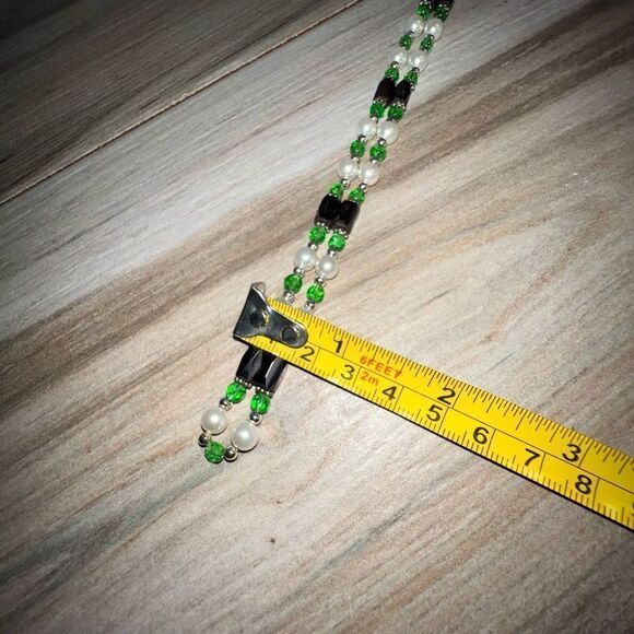 Hematite Magnetic Necklace Beaded Silver Tone And Green ClassicCore HealthCore - Picture 7 of 7